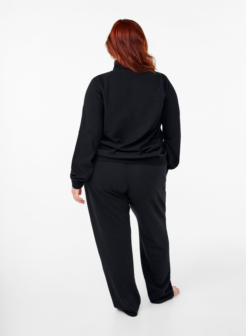 Løstsittende joggebukser med lommer, Svart, Model image number 1