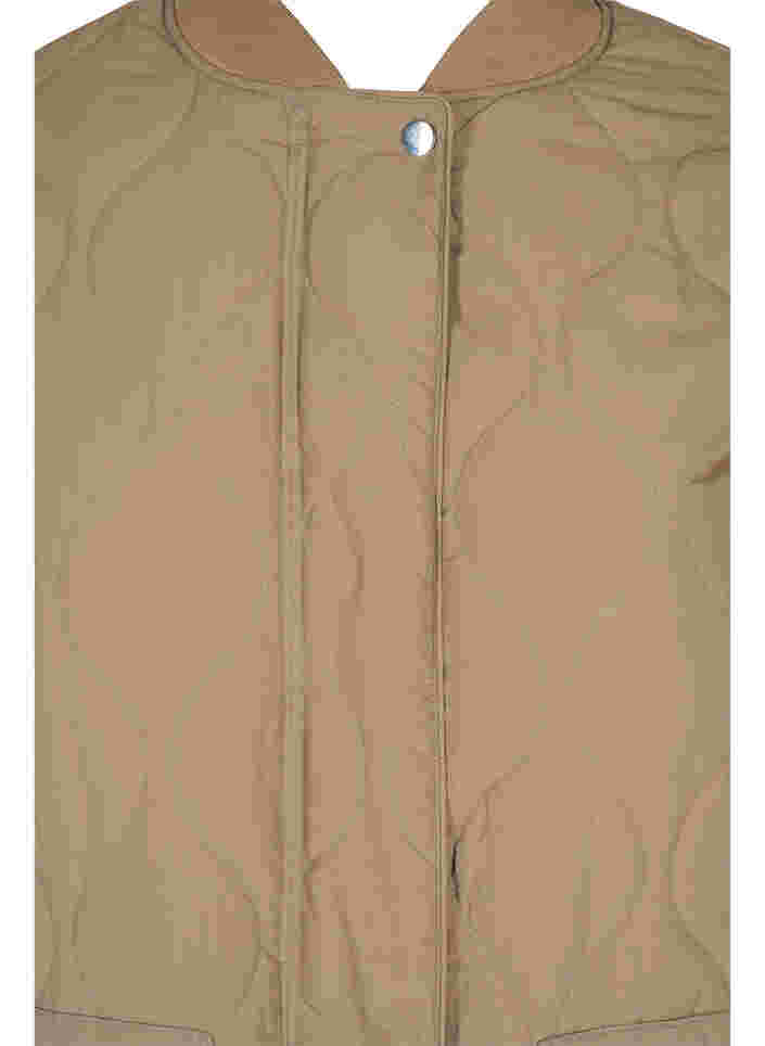 Lang quiltet jakke med glidelås og lommer, Amphora, Packshot image number 2