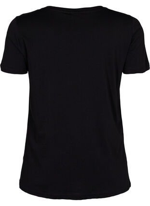 T-skjorte til trening med trykk, Black w. stripe run, Packshot image number 1