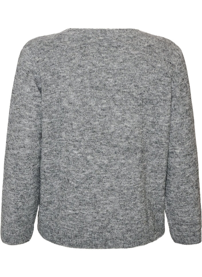 Loose fit genser med rund hals, Gr&aring;, Packshot image number 1