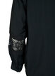 Viskosebluse med heklede detaljer, Black, Packshot image number 3