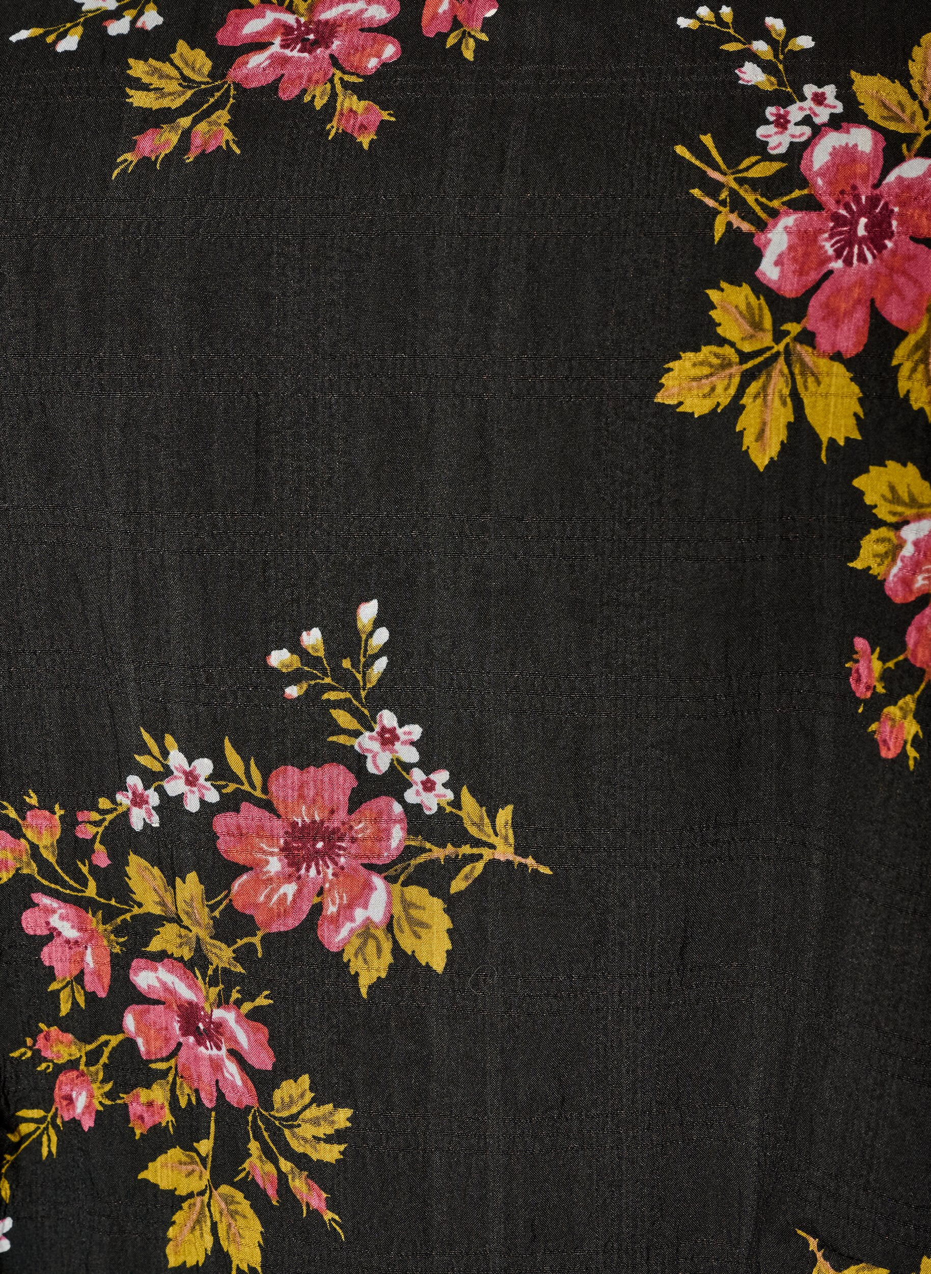 ZizziLangermet bluse med blomstertrykk, Svart, Packshot image number 2