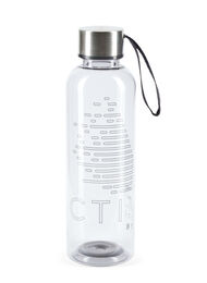 Drikkeflaske med logo og skrulokk, Grey Active