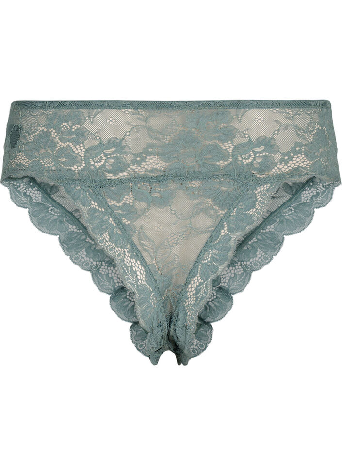 Brazilian truse med normal høyde i livet, Balsam Green, Packshot image number 1