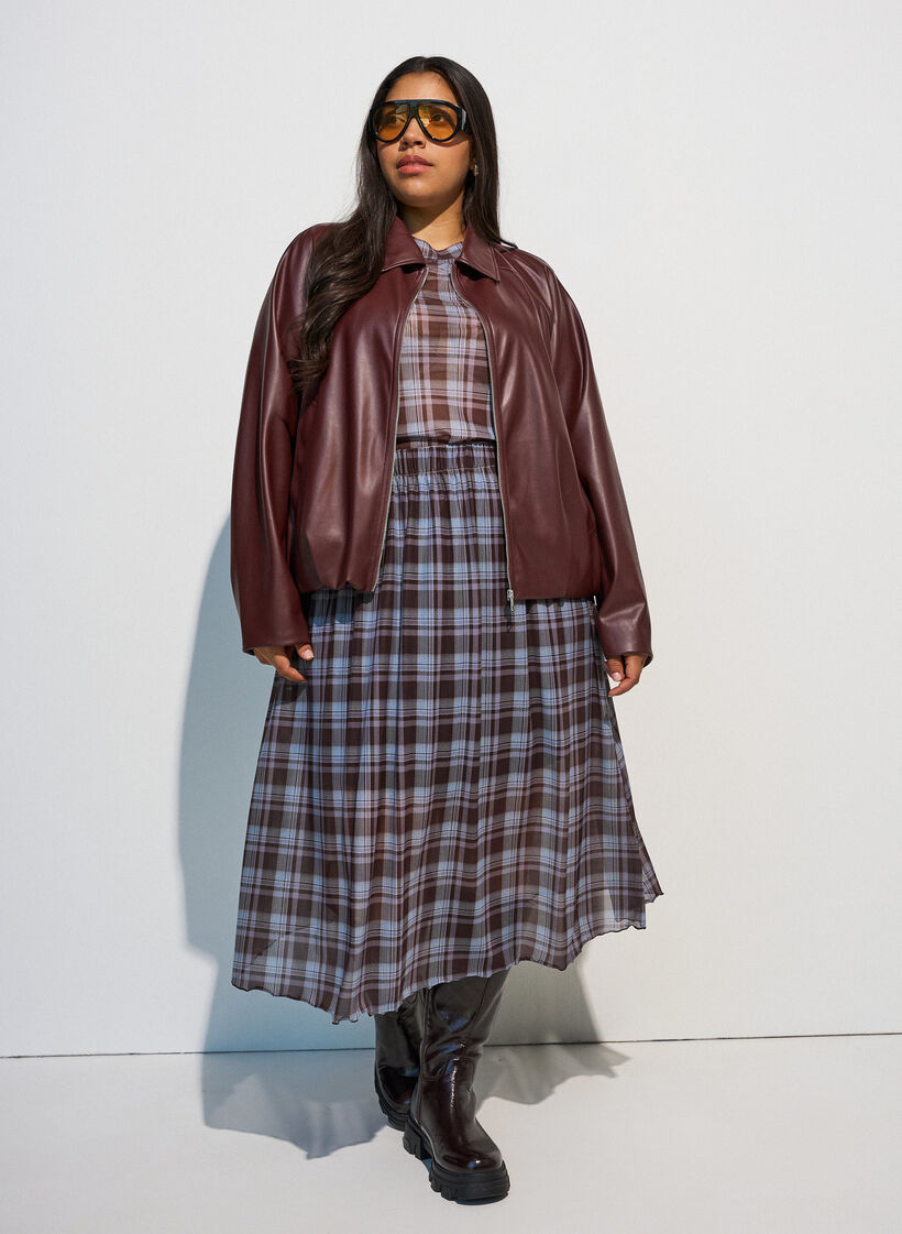 Rutete mesh bluse, Bl&aring;, Model image number 1