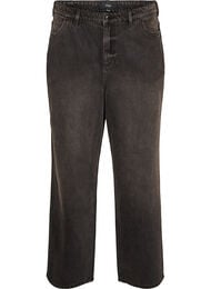 Kiana jeans med straight fit og h&oslash;y midje, Svart