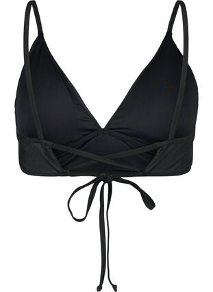 Bikinitopp med avtagbare pads og knytebånd i ryggen, Black, Packshot image number 1