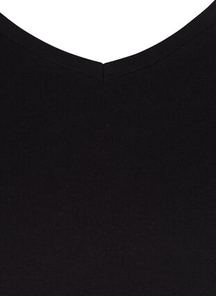 Ensfarget basis T-skjorte i bomull, Black, Packshot image number 2