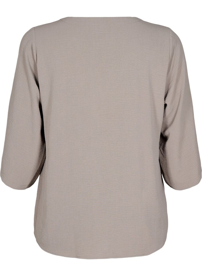 Bluse med 3/4 ermer, Beige, Packshot image number 1
