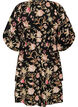 Blomstrete kjole i lin og viskose med empire-linje, Svart, Packshot image number 1