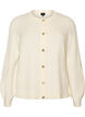 Cardigan i myk strikk med gullfargede knapper, Vanilje, Packshot image number 0