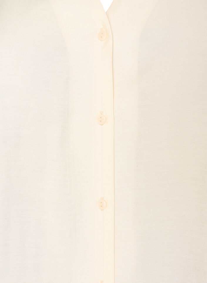 Bluse med albuelange ermer og blomsterdetaljer, Beige, Packshot image number 2