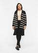 Strikket cardigan med striper i viskoseblanding, Black w. Birch, Model image number 2