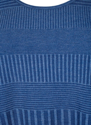 Kjole med 3/4-lange ermer og stripemønster, Estate Blue Melange, Packshot image number 2