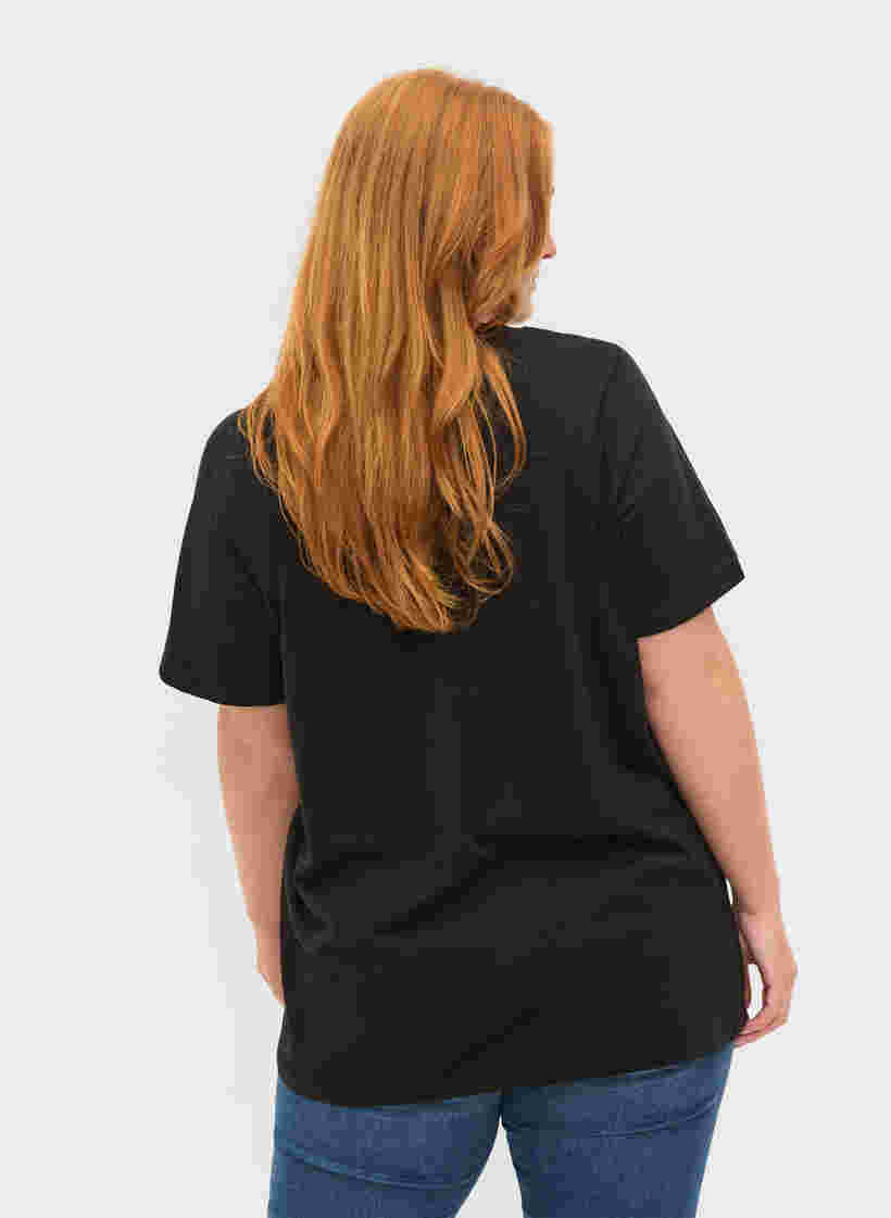 Basis T-skjorter i bomull 2 stk., Black/Navy B, Model image number 1