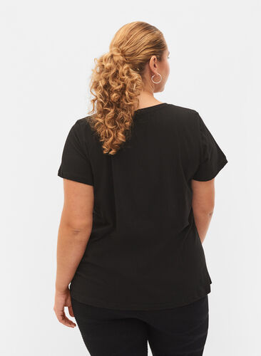 Trenings-t-skjorte med trykk, Black w. RoseGoldF., Model image number 1