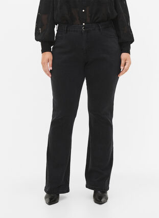 Ellen bootcut jeans med høyt liv, Grey Denim, Model image number 2