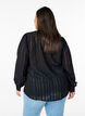 Stripete skjortebluse med gjennomsiktige striper, Svart, Model image number 2