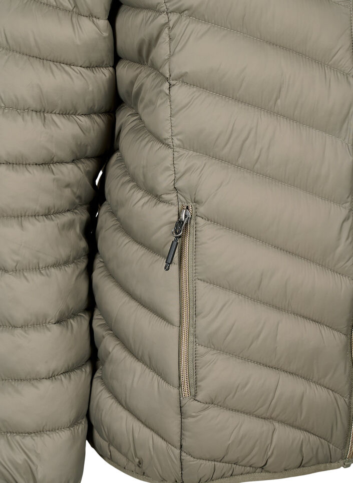 Lett jakke med hette, Brun, Packshot image number 3