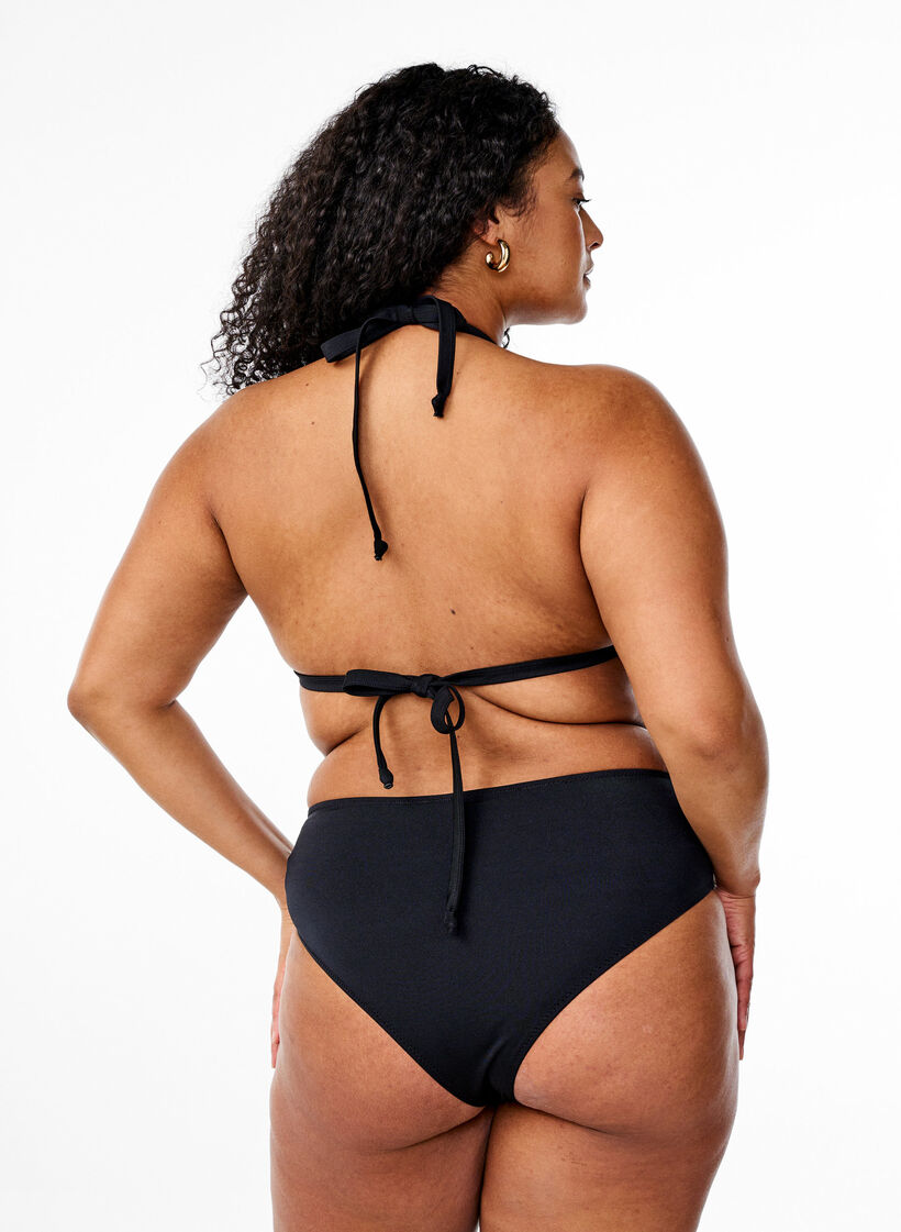 Ensfarget bikinitruse med vanlig midje, Black, Model