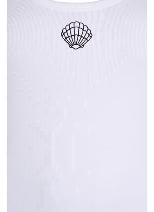 Zizzi Figurnær topp med motiv, Hvit, Packshot image number 2