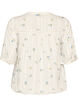 Bluse med trykk og 1/2 ermer, Vanilje, Packshot image number 1