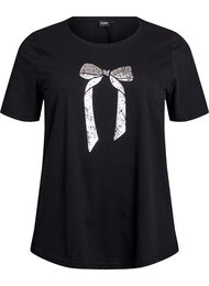 FLASH - T-skjorte med trykk, Black Silver Bow