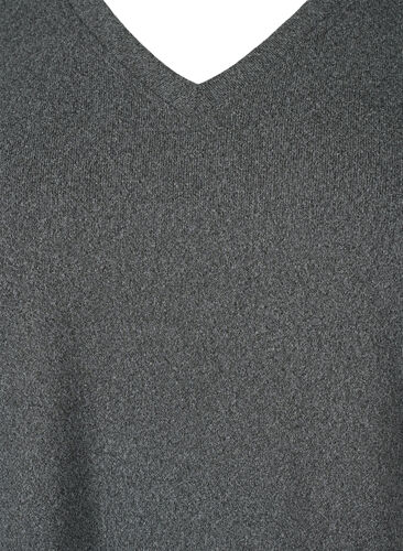 Langermet bluse med bred mansjett og knapper, Dark Grey Melange, Packshot image number 2