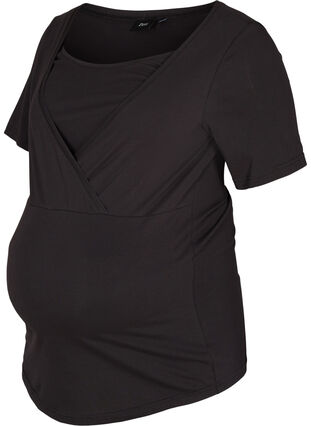 T-skjorte til gravide i bomull, Black, Packshot image number 0