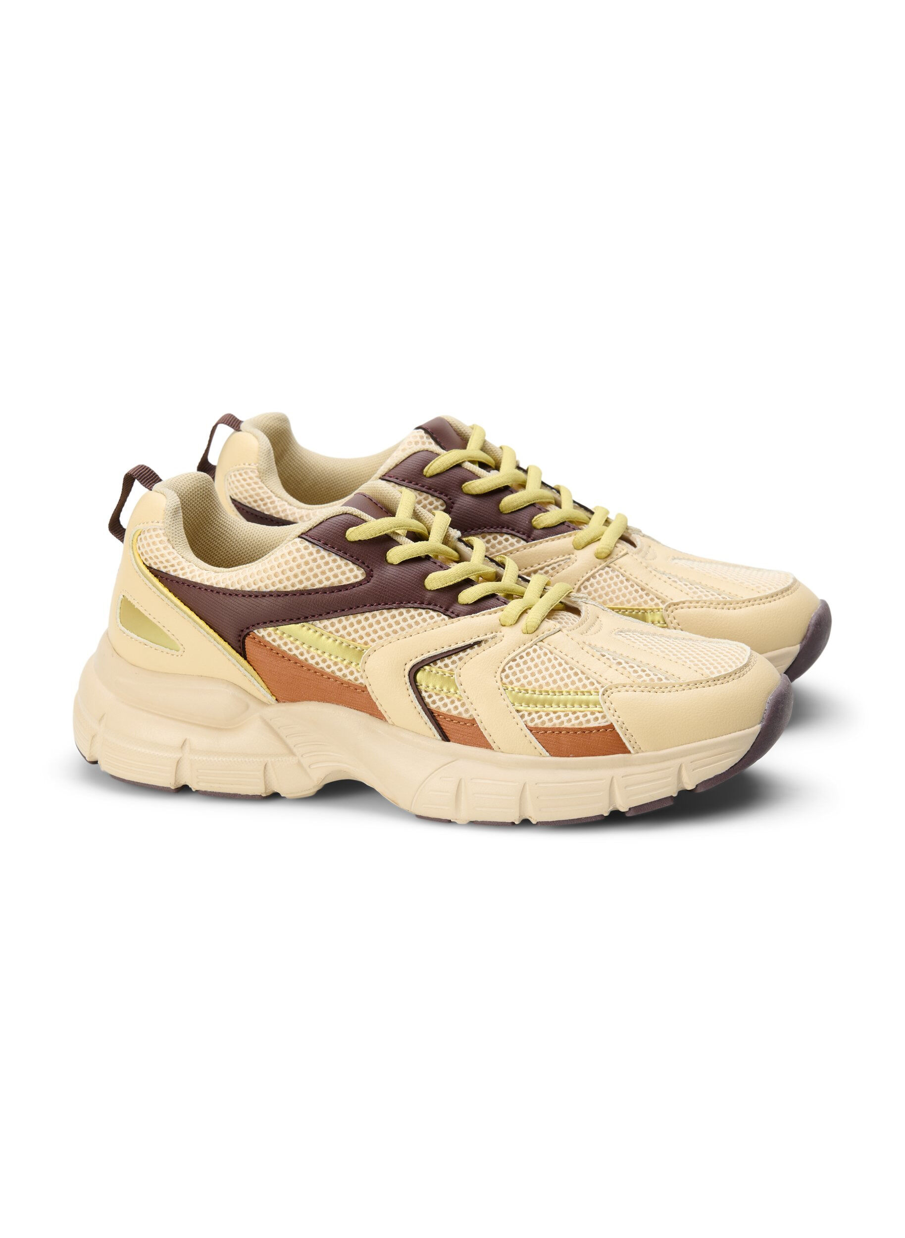 Zizzi Wide fit sneakers, Beige Brown, Packshot image number 1