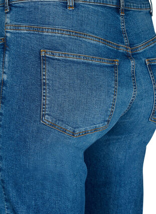 Gemma-jeans med høyt liv og normal passform, Blue denim, Packshot image number 3