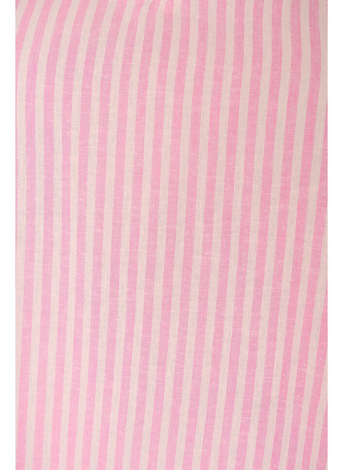 Bluse i viskose og lin med volangermer, Rosa, Packshot image number 2