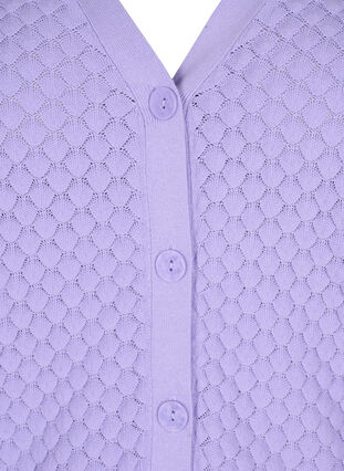 Mønstret cardigan i bomull, Lavender, Packshot image number 2