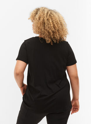 Trenings-t-skjorte med trykk, Black w. Run Away, Model image number 1