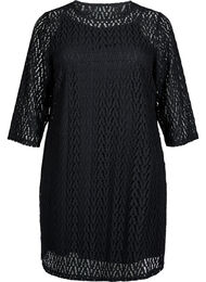 Blondekjole med 3/4 ermer, Black