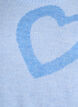 Strikkebluse med store hjerter og rund hals, Blå, Packshot image number 2