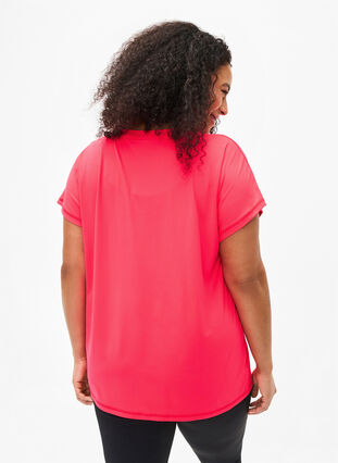 Løstsittende trenings-t-skjorte med v-hals, Neon Diva Pink, Model image number 1