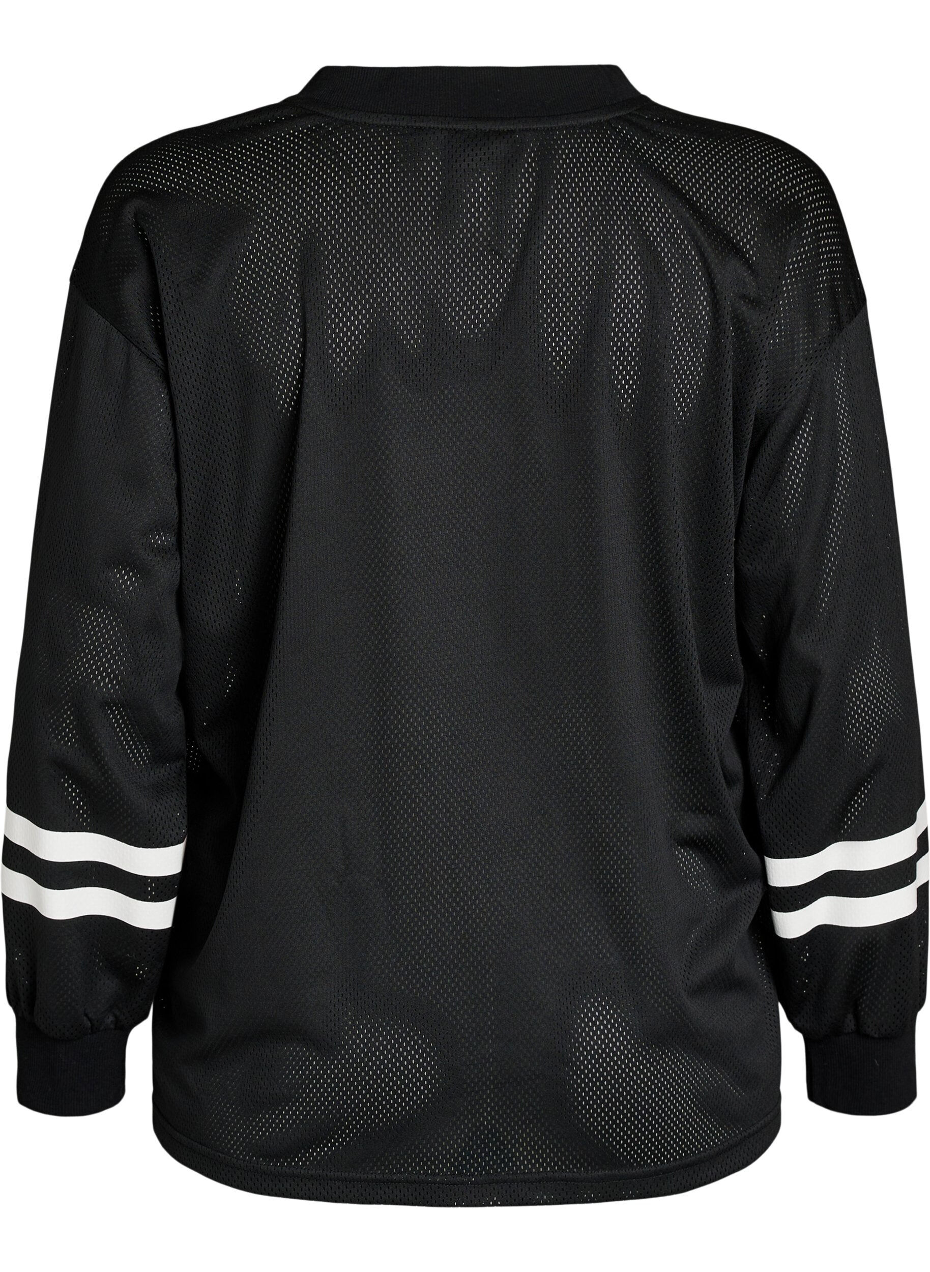 ZizziSporty nettingtopp med teksttrykk, Svart, Packshot image number 1