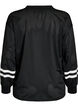 Sporty nettingtopp med teksttrykk, Svart, Packshot image number 1