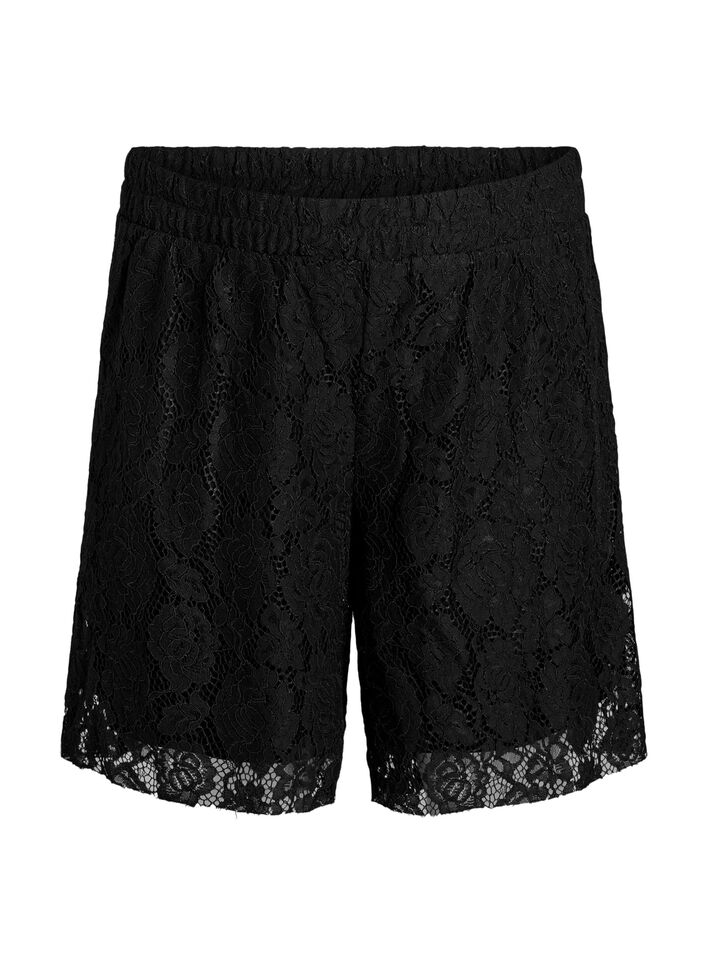 Loose fit blonde shorts, Svart, Packshot image number 0