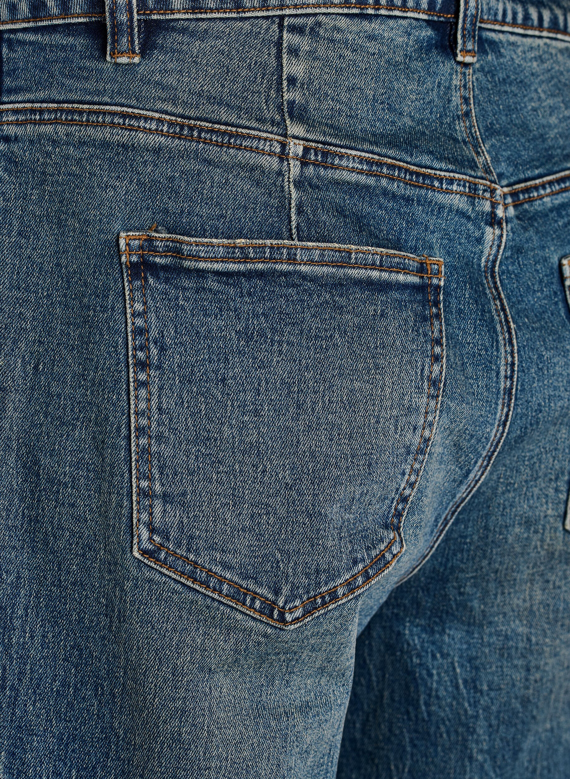 ZizziJeans med barrel fit og en slitt vask, Bl&aring;, Packshot image number 4