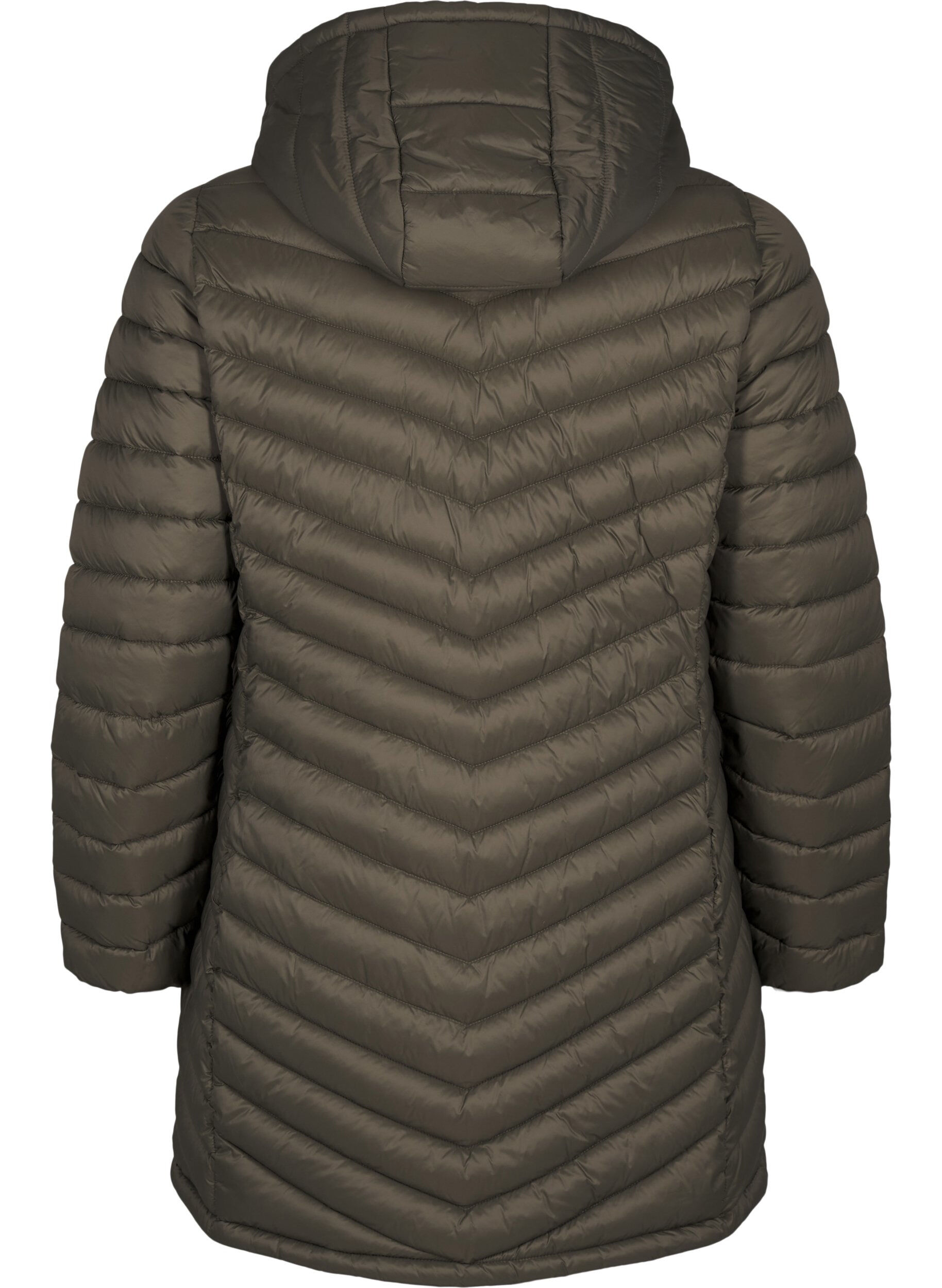 Zizzi Lett jakke med lommer og avtakbar hette, Gr&oslash;nn, Packshot image number 1