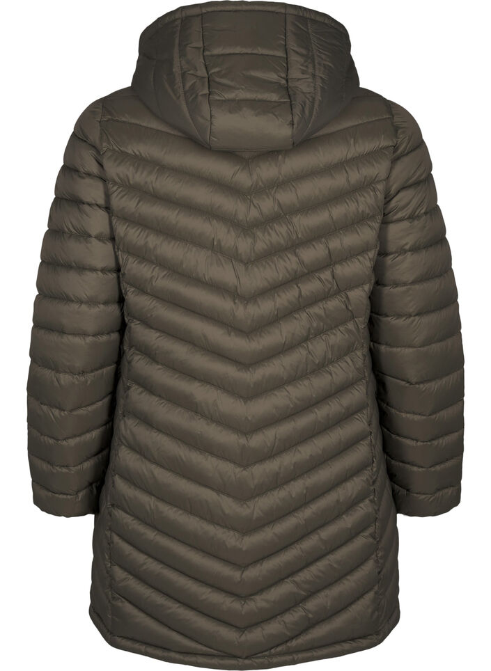 Lett jakke med lommer og avtakbar hette, Grønn, Packshot image number 1