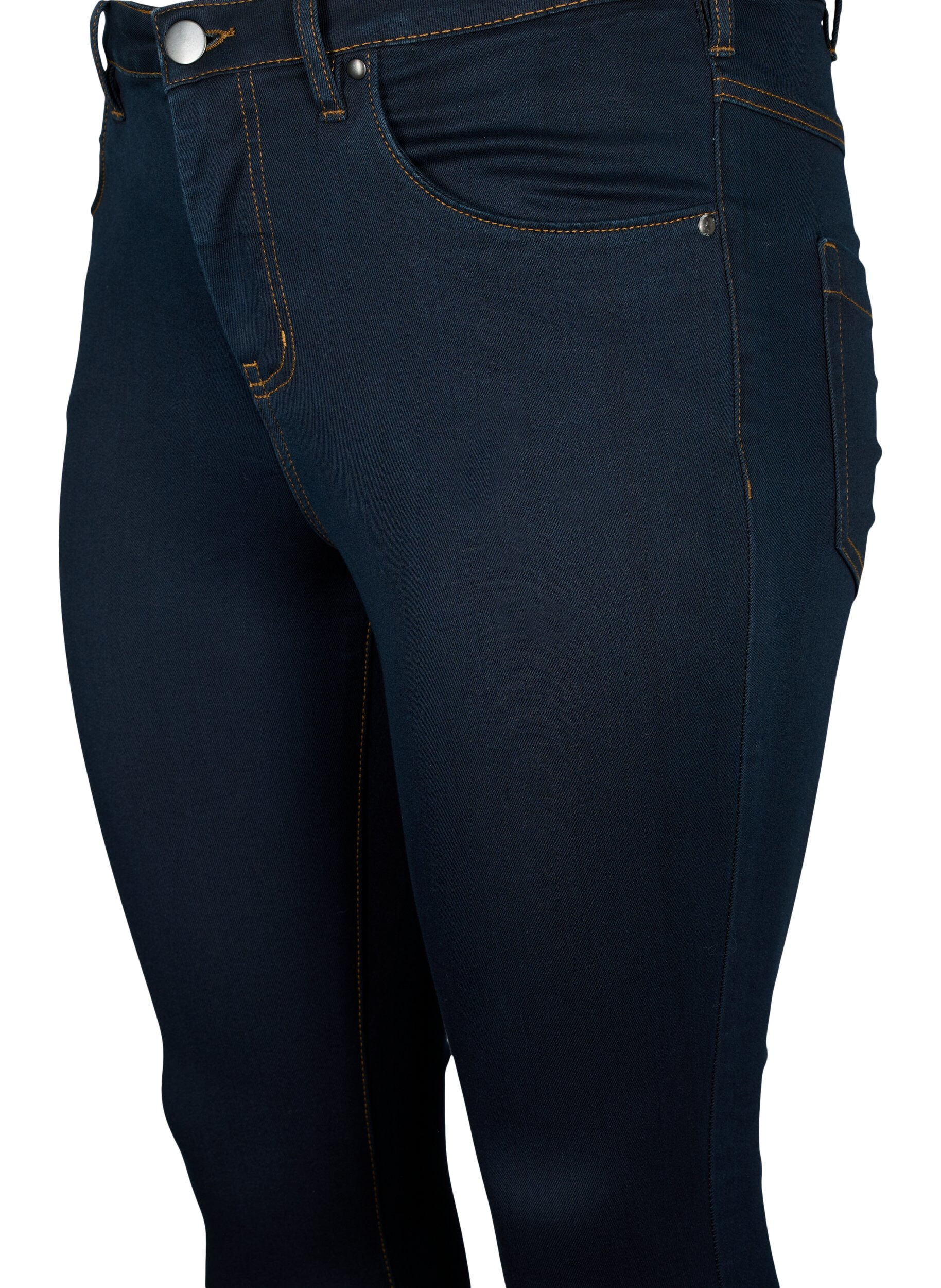 Zizzi Super slim Amy jeans med h&oslash;yt liv, Tobacco Un, Packshot image number 2