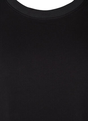 Kjole med korte ermer og splitt, Black, Packshot image number 2
