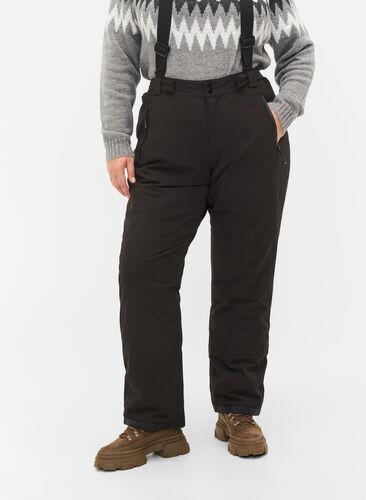 Skibukse med seler, Black, Model image number 2