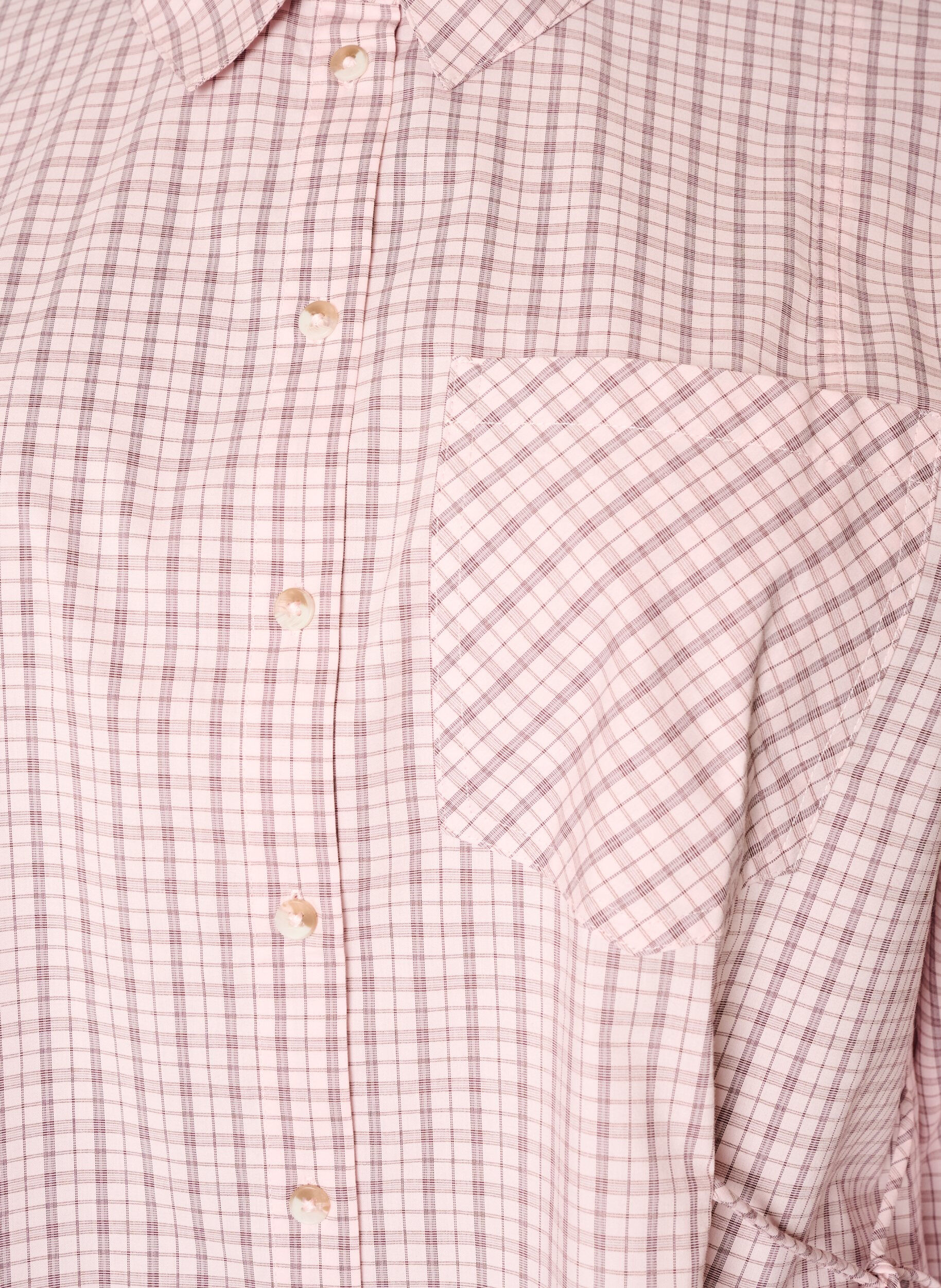 ZizziLoose fit rutete skjorte med knytebelte, Rosa, Packshot image number 2