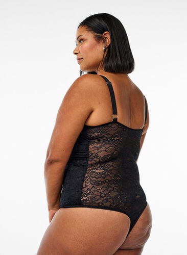 Zizzi Blonder body med shapewear-effekt, Svart, Model image number 1