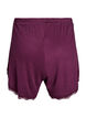 L&oslash;se nattshorts med ribbestruktur og blonderkant, M&oslash;rk Bordeaux, Packshot image number 1