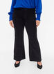 Fløyelsbukse med bootcut, Black, Model image number 3